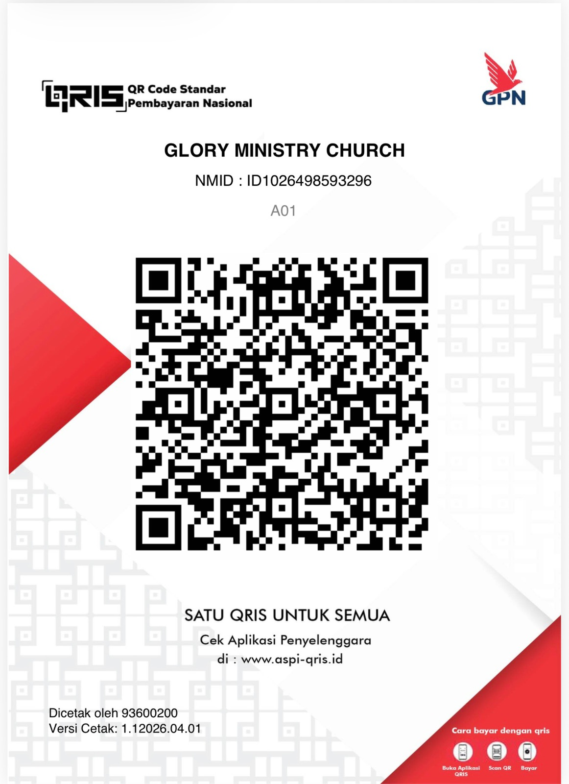 QRIS Glory Ministry Church